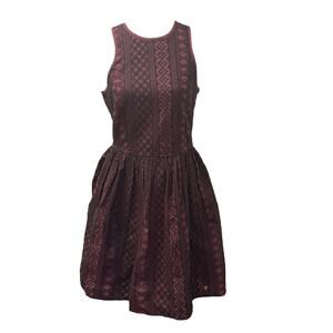 Superdry Eloise Racer Maroon Burgandy / Black Mini Dress Ladies Size US 6